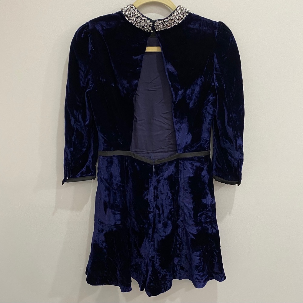 Velvet Open Back Romper - Picture 8 of 16